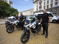 Police officers are expressing their displeasure in front of the Presidency building in Sofia, Bulgaria, on August 19, 2024, against the ref...