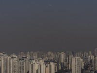 A layer of pollution is covering the sky in Sao Paulo, Brazil, on the morning of Monday, August 19, 2024. After two weeks of intense cold, S...