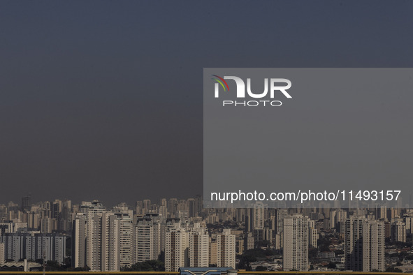 A layer of pollution is covering the sky in Sao Paulo, Brazil, on the morning of Monday, August 19, 2024. After two weeks of intense cold, S...