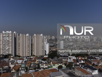 A layer of pollution is covering the sky in Sao Paulo, Brazil, on the morning of Monday, August 19, 2024. After two weeks of intense cold, S...