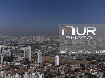 A layer of pollution is covering the sky in Sao Paulo, Brazil, on the morning of Monday, August 19, 2024. After two weeks of intense cold, S...