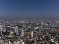 A layer of pollution is covering the sky in Sao Paulo, Brazil, on the morning of Monday, August 19, 2024. After two weeks of intense cold, S...