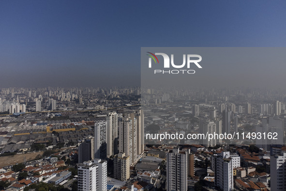 A layer of pollution is covering the sky in Sao Paulo, Brazil, on the morning of Monday, August 19, 2024. After two weeks of intense cold, S...