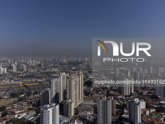 A layer of pollution is covering the sky in Sao Paulo, Brazil, on the morning of Monday, August 19, 2024. After two weeks of intense cold, S...