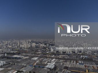 A layer of pollution is covering the sky in Sao Paulo, Brazil, on the morning of Monday, August 19, 2024. After two weeks of intense cold, S...