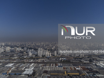 A layer of pollution is covering the sky in Sao Paulo, Brazil, on the morning of Monday, August 19, 2024. After two weeks of intense cold, S...