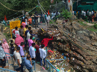 Hindu devotees are performing rituals on the occasion of the Raksha Bandhan festival at the Shankaracharya temple in Srinagar, Jammu and Kas...