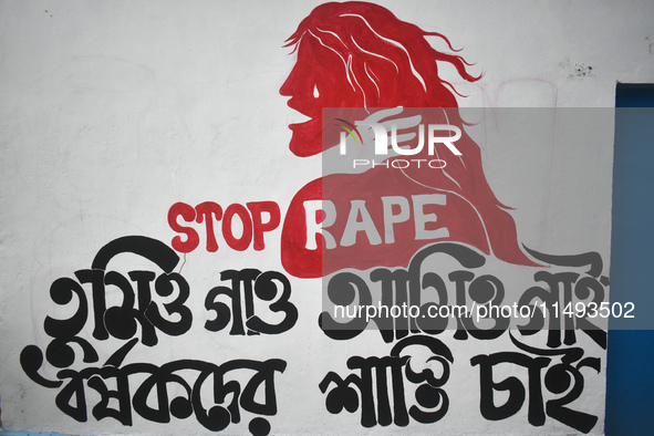 Hospital walls are being painted with slogans inside Kolkata Medical College and Hospital campus condemning the rape and murder of a trainee...