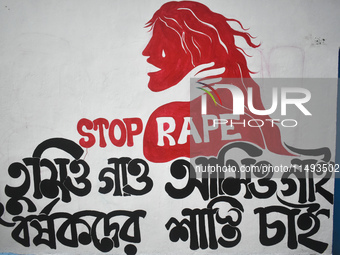 Hospital walls are being painted with slogans inside Kolkata Medical College and Hospital campus condemning the rape and murder of a trainee...