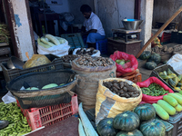 Fruits and vegetables are being sold at the Chalai market in Thiruvananthapuram, Kerala, India, on April 13, 2024. The Chalai Market (Chalai...