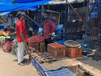 People are purchasing fruits and vegetables at the Chalai market in Thiruvananthapuram, Kerala, India, on April 13, 2024. The Chalai Market...