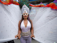 A member of the sexual minority LGBTIQ+ group of Nepal is posing for a photo during the Gaijatra (Pride) parade in Kathmandu, Nepal, on Augu...