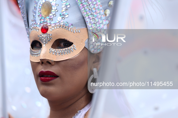 A member of the sexual minority LGBTIQ+ group of Nepal is participating in the Gaijatra (Pride) parade in Kathmandu, Nepal, on August 20, 20...