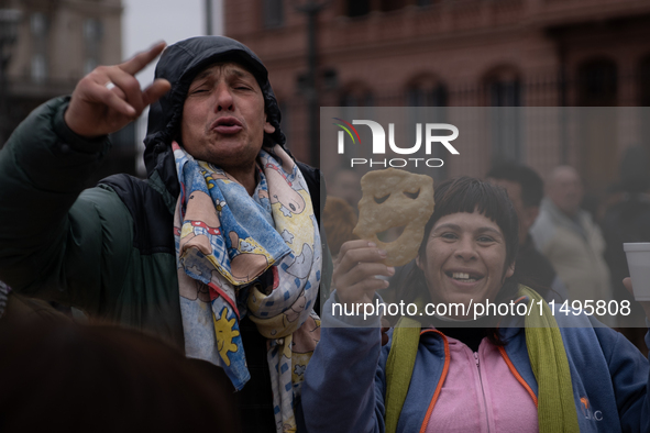 Social and political organizations are holding a ''Colchonazo'' in Plaza de Mayo in Buenos Aires, Argentina, on August 19, 2024 