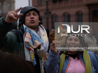 Social and political organizations are holding a ''Colchonazo'' in Plaza de Mayo in Buenos Aires, Argentina, on August 19, 2024 (