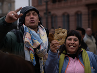 Social and political organizations are holding a ''Colchonazo'' in Plaza de Mayo in Buenos Aires, Argentina, on August 19, 2024 (