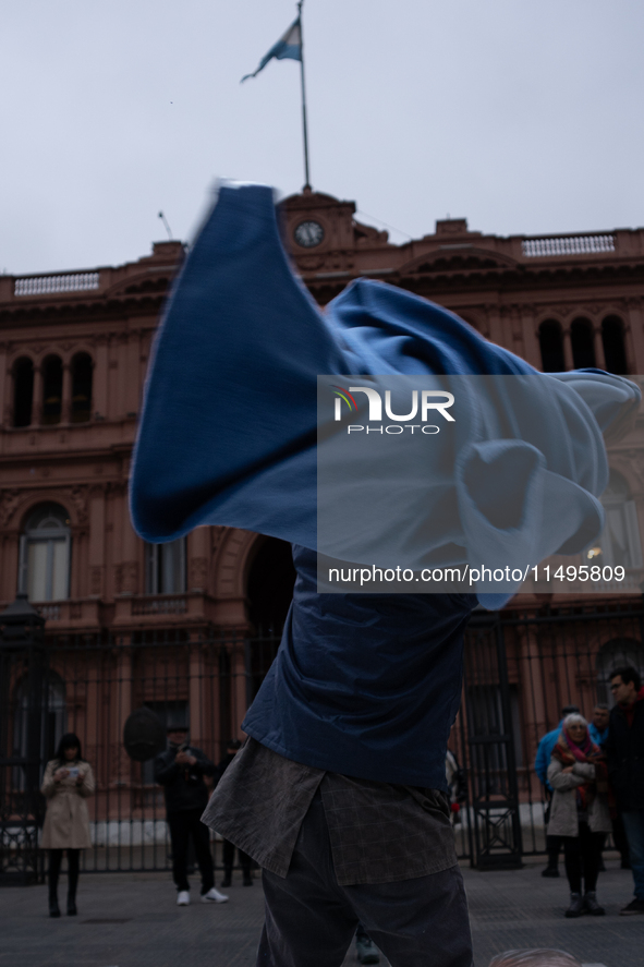 Social and political organizations are holding a ''Colchonazo'' in Plaza de Mayo in Buenos Aires, Argentina, on August 19, 2024 