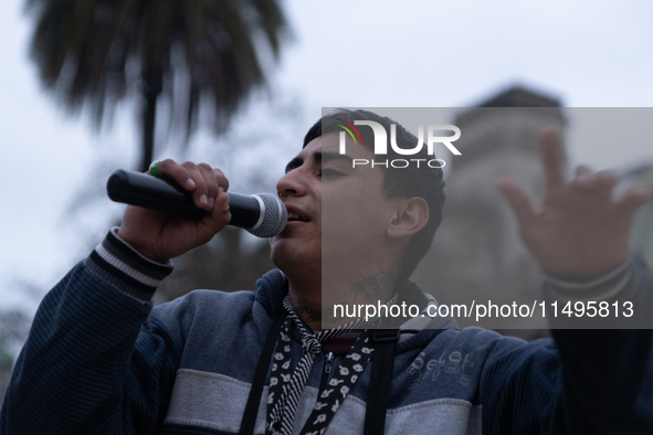 Social and political organizations are holding a ''Colchonazo'' in Plaza de Mayo in Buenos Aires, Argentina, on August 19, 2024 