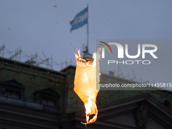 Social and political organizations are holding a ''Colchonazo'' in Plaza de Mayo in Buenos Aires, Argentina, on August 19, 2024 (