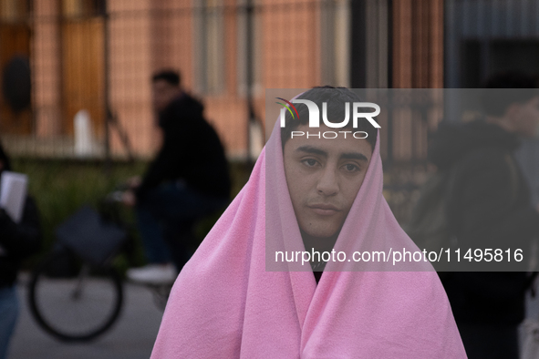 Social and political organizations are holding a ''Colchonazo'' in Plaza de Mayo in Buenos Aires, Argentina, on August 19, 2024 