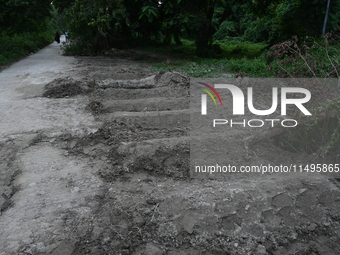 A view is showing a grave line for unidentified bodies, those who are being killed during the violence of the student movement at Rayer Baza...