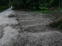 A view is showing a grave line for unidentified bodies, those who are being killed during the violence of the student movement at Rayer Baza...