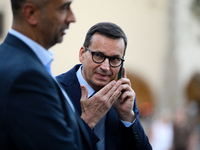 Former Polish Prime Minister Mateusz Morawiecki is attending Jaroslaw Kaczynski's monthly visit to Wawel in Krakow, Poland, on August 18, 20...