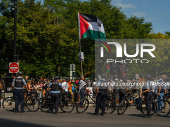 Pro-Palestine protesters organized a march on the first day of the Democratic National Convention on August 19, 2024. The protesters marched...