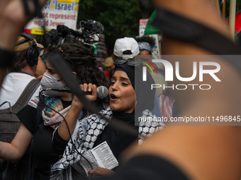 Pro-Palestine protesters organized a march on the first day of the Democratic National Convention on August 19, 2024. The protesters marched...