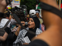 Pro-Palestine protesters organized a march on the first day of the Democratic National Convention on August 19, 2024. The protesters marched...