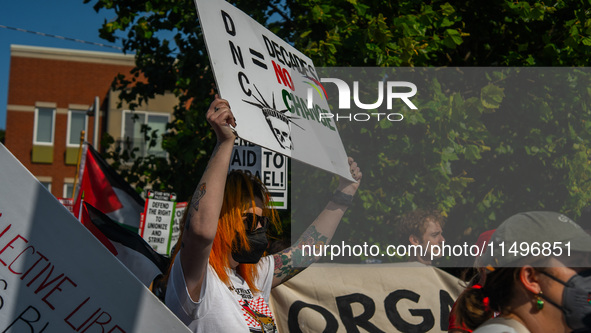 Pro-Palestine protesters organized a march on the first day of the Democratic National Convention on August 19, 2024. The protesters marched...