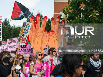 Pro-Palestine protesters organized a march on the first day of the Democratic National Convention on August 19, 2024. The protesters marched...