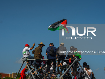 Pro-Palestine protesters organized a march on the first day of the Democratic National Convention on August 19, 2024. The protesters marched...