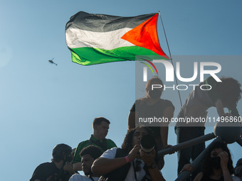 Pro-Palestine protesters organized a march on the first day of the Democratic National Convention on August 19, 2024. The protesters marched...