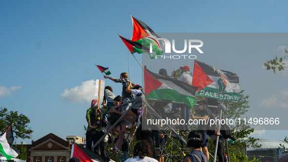 Pro-Palestine protesters organized a march on the first day of the Democratic National Convention on August 19, 2024. The protesters marched...