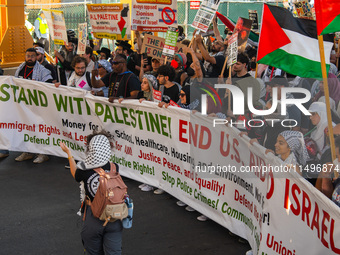 Pro-Palestine protesters organized a march on the first day of the Democratic National Convention on August 19, 2024. The protesters marched...