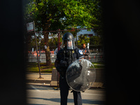 Riot police during the pro-Palestine protest on the first day of the Democratic National Convention on August 19, 2024. The protesters march...