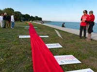 The American Friends Service Committee (AFSC) holds an interfaith vigil for those killed in Gaza, calling for a permanent ceasefire on Augus...