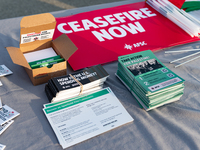 The American Friends Service Committee (AFSC) holds an interfaith vigil for those killed in Gaza, calling for a permanent ceasefire on Augus...