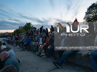 The American Friends Service Committee (AFSC) holds an interfaith vigil for those killed in Gaza, calling for a permanent ceasefire on Augus...