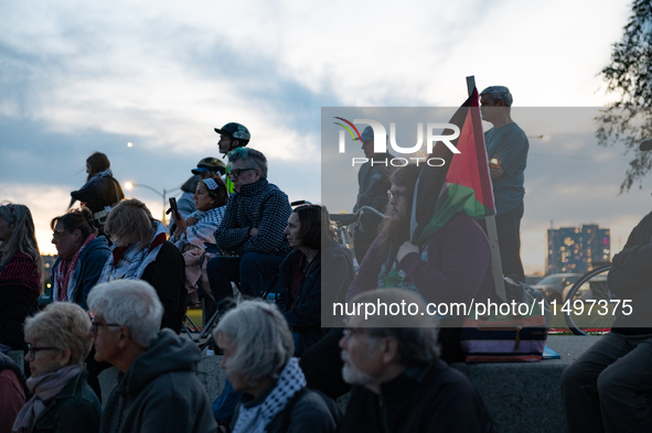 The American Friends Service Committee (AFSC) holds an interfaith vigil for those killed in Gaza, calling for a permanent ceasefire on Augus...