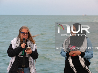 The American Friends Service Committee (AFSC) holds an interfaith vigil for those killed in Gaza, calling for a permanent ceasefire on Augus...