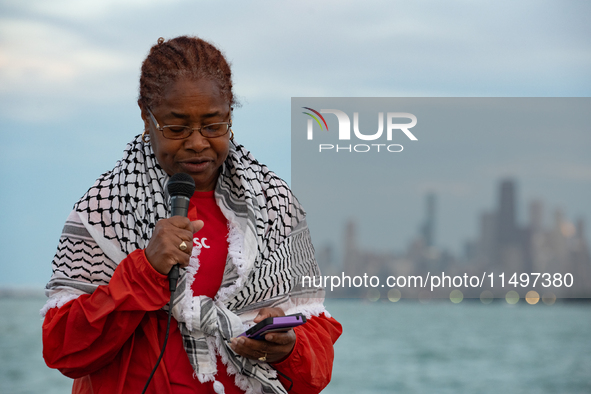 The American Friends Service Committee (AFSC) holds an interfaith vigil for those killed in Gaza, calling for a permanent ceasefire on Augus...