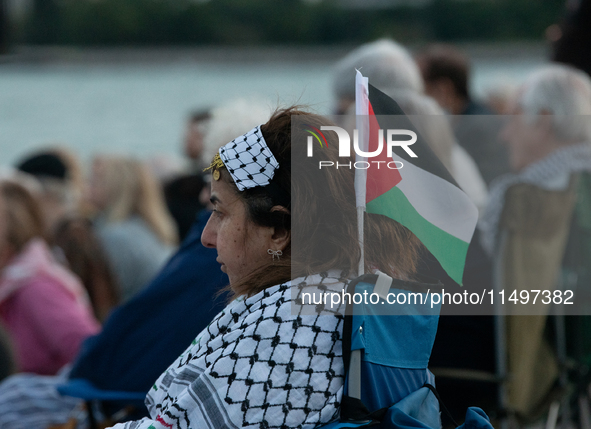 The American Friends Service Committee (AFSC) holds an interfaith vigil for those killed in Gaza, calling for a permanent ceasefire on Augus...