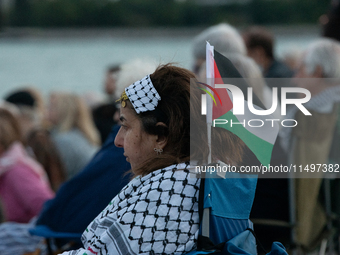 The American Friends Service Committee (AFSC) holds an interfaith vigil for those killed in Gaza, calling for a permanent ceasefire on Augus...