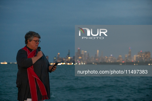 The American Friends Service Committee (AFSC) holds an interfaith vigil for those killed in Gaza, calling for a permanent ceasefire on Augus...