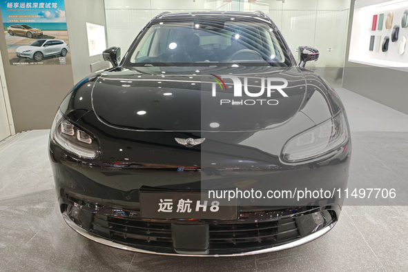 A new energy vehicle is displayed at a Yuanhang auto shop in Shanghai, China, on August 21, 2024. 