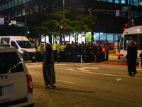 Pro-Palestinian protesters tried to rally outside the Israeli consulate in Chicago, United States, on August 20, 2024. (