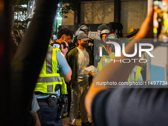 Pro-Palestinian protesters tried to rally outside the Israeli consulate in Chicago, United States, on August 20, 2024. (