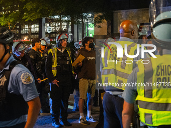 Pro-Palestinian protesters tried to rally outside the Israeli consulate in Chicago, United States, on August 20, 2024. (